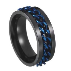 Mens Stainless  steel Fridget Spinner Ring